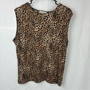 Cheetah Lightweight Sleeveless Frazier Lawrence L 90's Vintage Mob Wife Chic
